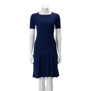 Chanel Blue Knit Drop Waist Dress